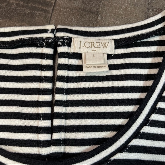 J Crew Black Striped Tank Top size Large - Picture 3 of 11